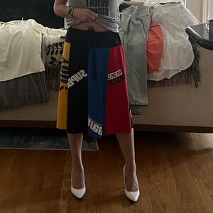 Colorful Patchwork Midi Skirt